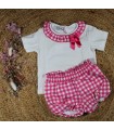 Conjunto cuello niña vichy