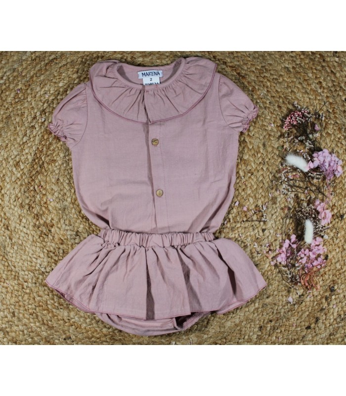 Conjunto camisa braguita rosa marena