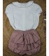 Conjunto bombacho niña marena camisa blanca