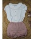 Conjunto bombacho niña marena camisa blanca