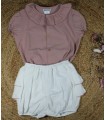 Conjunto bombacho niña marena camisa rosa