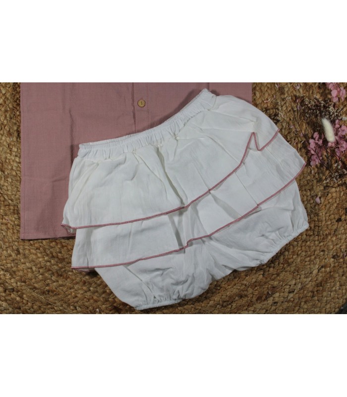 Conjunto bombacho niña marena camisa rosa