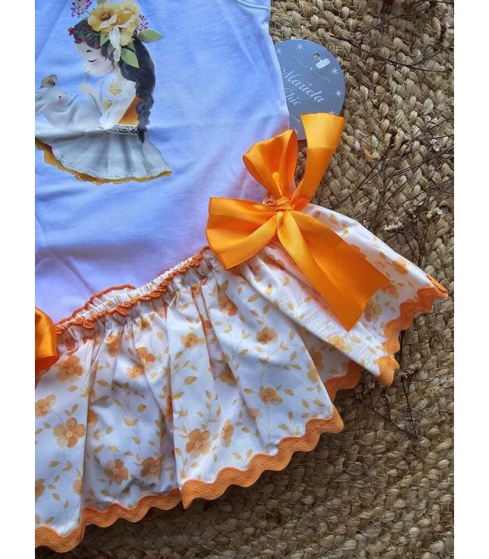 Conjunto niña naranja trapitos